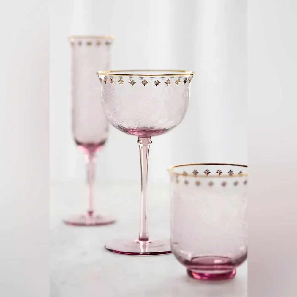 Sinna Champagne Flute Glasses / Set of 4 ~ Color:Lilac